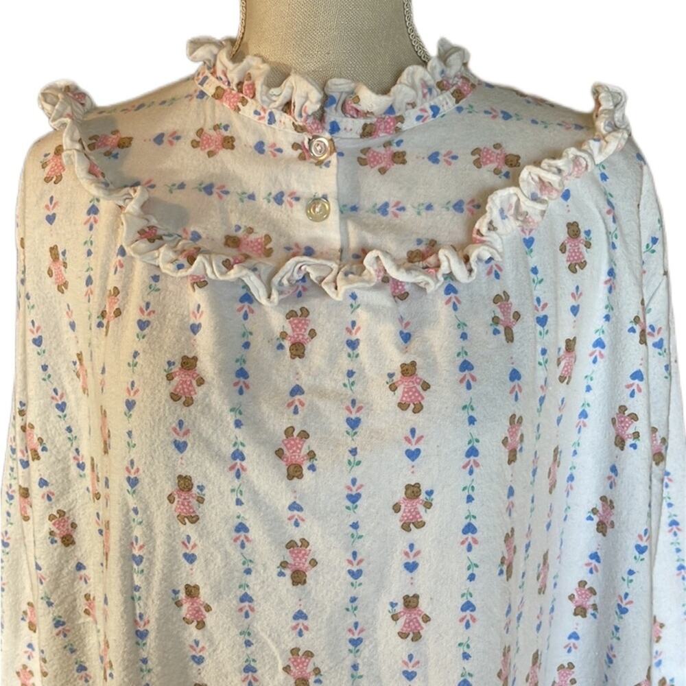 Vintage Anthony’s Cotton Teddybear‎ Maxi Nightgown Medium